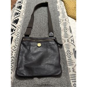Mulberry Rare Somerset Messenger Dark Brown Leather Bag with Brass Hardware